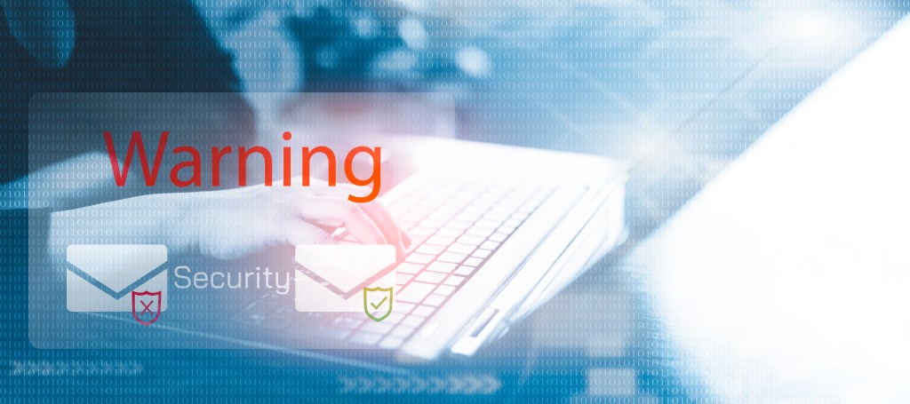 Email warning concept to showcase bad sending behaviors with cold email marketing.