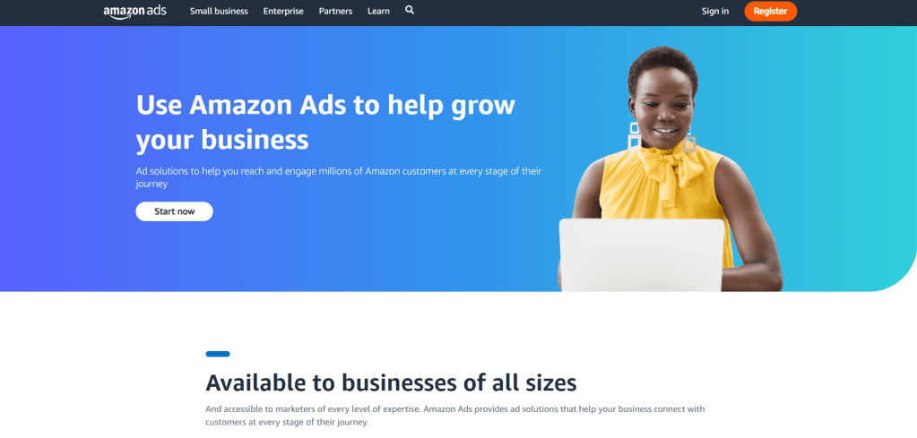 Amazon Ads website. Amazon.com, Inc.