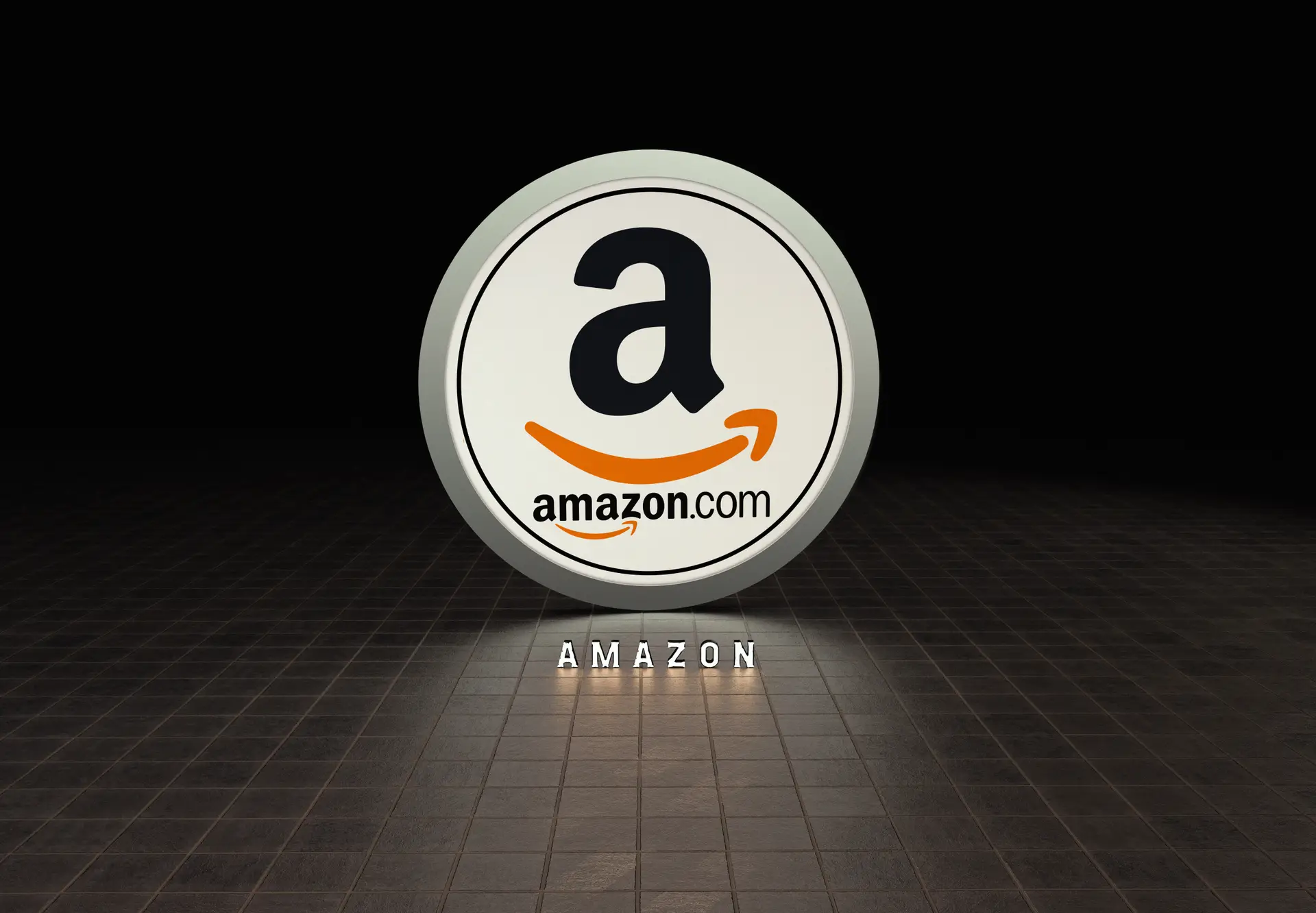 Amazon Ad company logo on floor image.