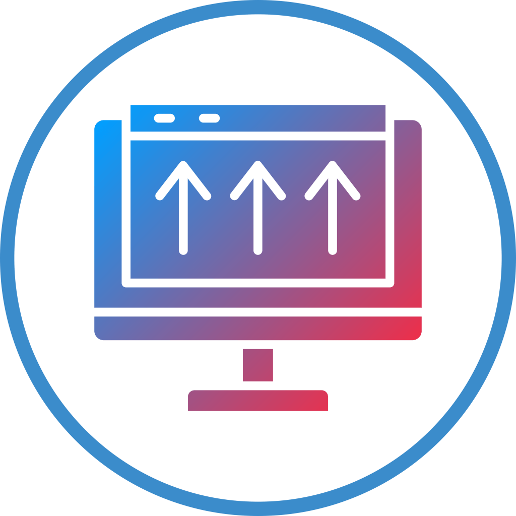 An image pointing to the top of a web browser meant to showcase the importance of keeping important content above the fold on a landing page.