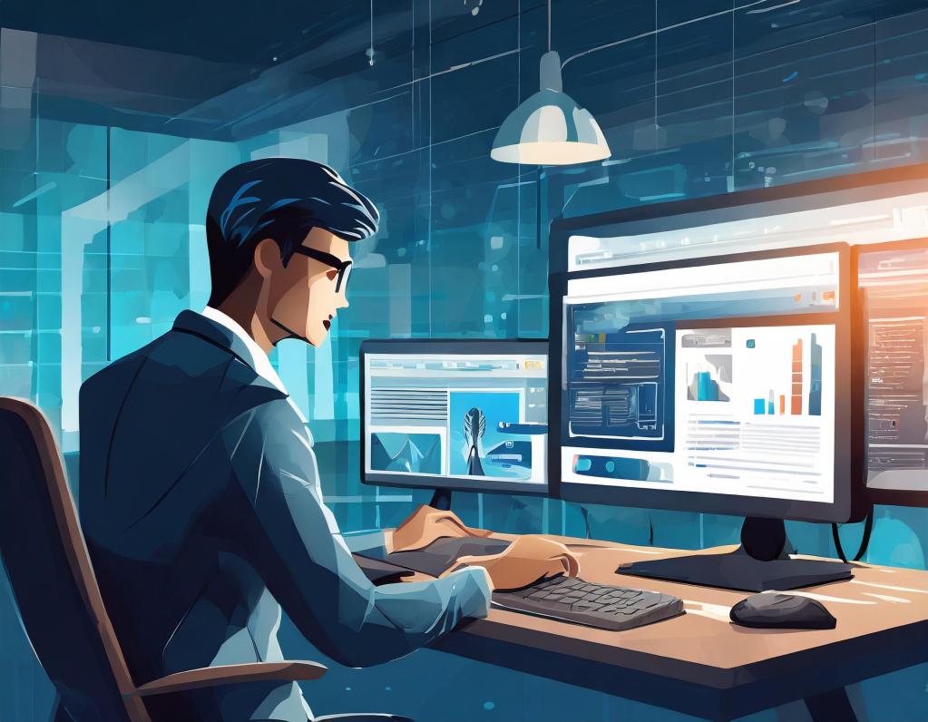Landing page concept showing multiple pages and analytics.
