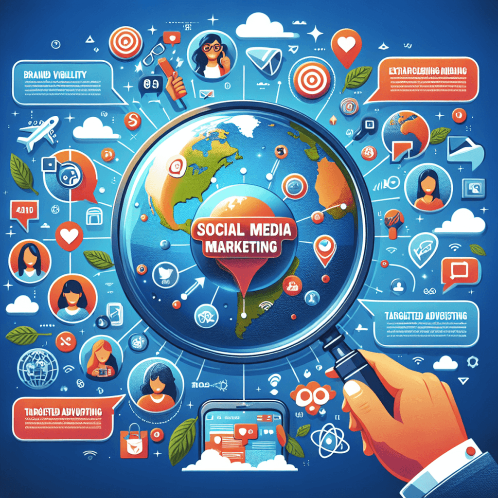 A digital art representation of a smartphone with various social media marketing icons, symbolizing the importance of social media marketing agency.