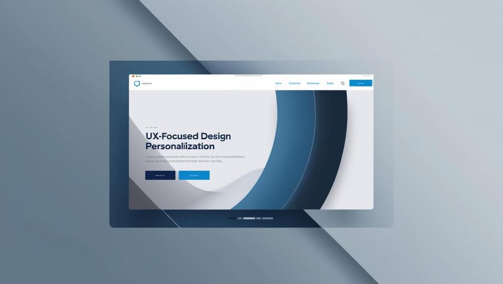 A modern website interface displaying minimalist and ux-focus styles on a sleek, minimalist background in cool colors for modern design innovations.