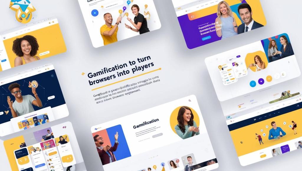 A modern website showcasing gamification strategies to turn browsers into players in 2025.