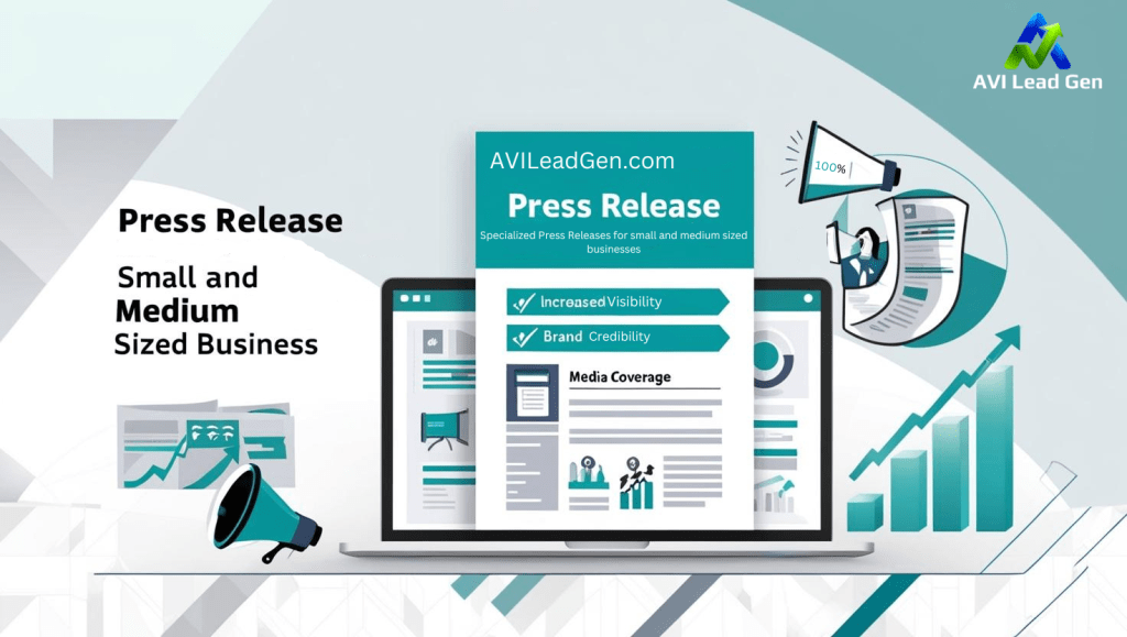 A modern image highlighting the advantages of press release for small and medium sized businesses.