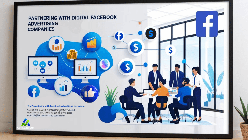An image of an office picture showing an animated group of professional discussing partnering with facebook advertising companies to elevate their paid advertising efforts.
