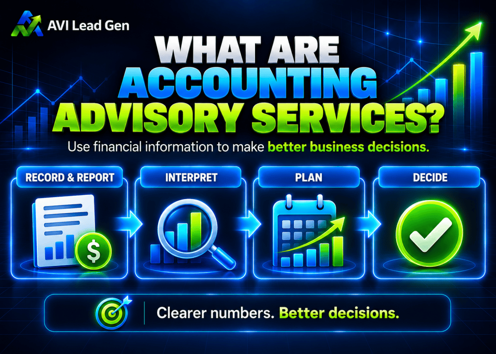 Accounting advisory services helping clients use financial information to make decisions while adding recurring revenue for accounting firms